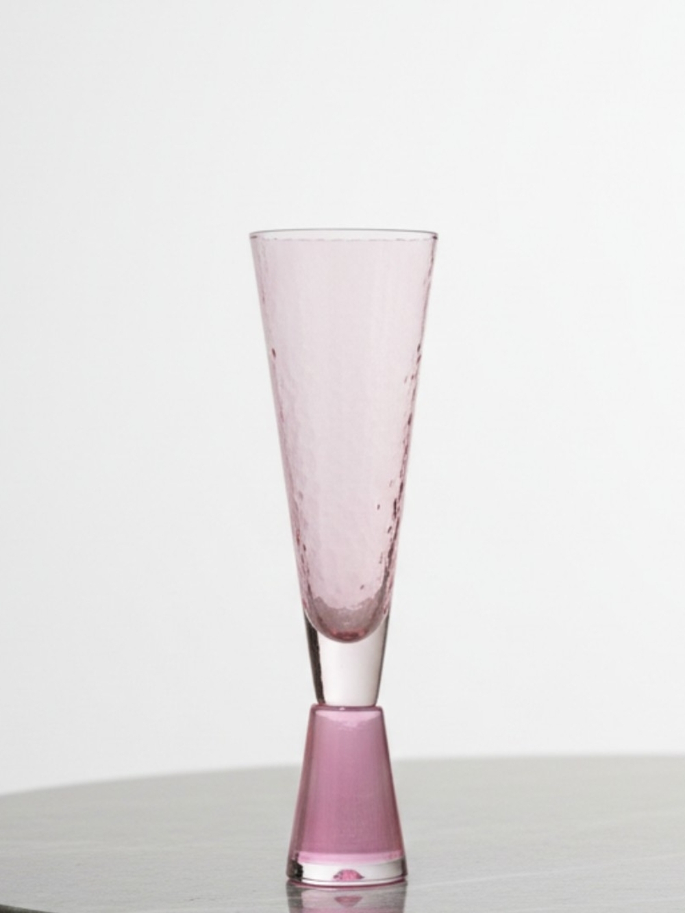 Pink Textured Champagne Flute - Elegant Home Dining Glass